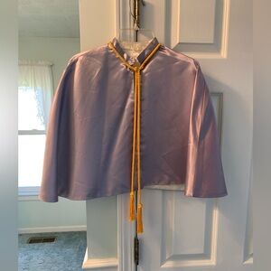 Costume purple cape with gold tassled cord girls dressup